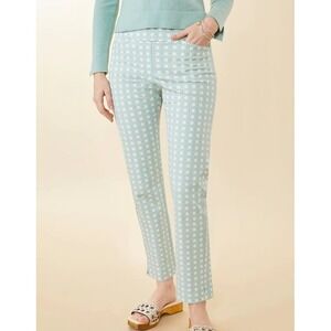 Spartina 449 Maren Calm Waters Surf Cane Seafoam Ankle Pants XS Pull On Slim Fit